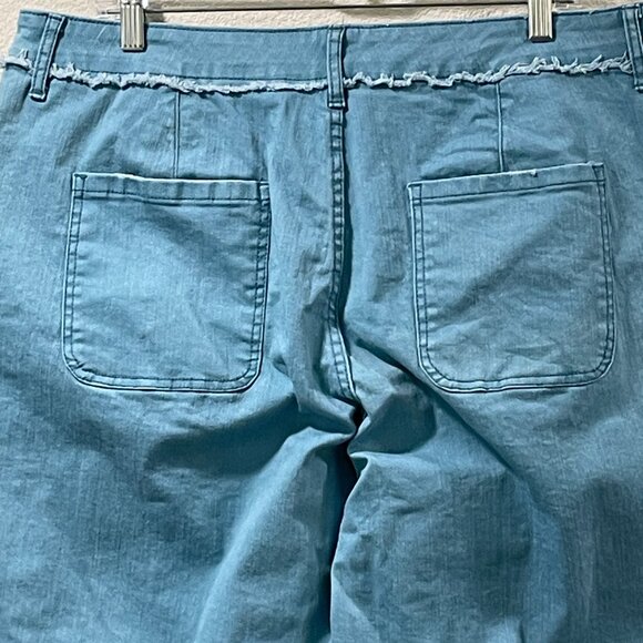 NEW LOGO by Lori Goldstein Wide Leg Jeans Washed Denim Aqua Women Size 16 - Picture 8 of 14